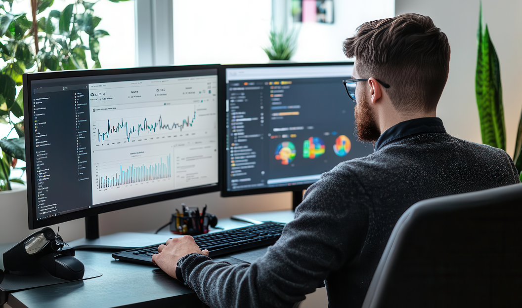 SEO-Analyse und technische Optimierung am Computer