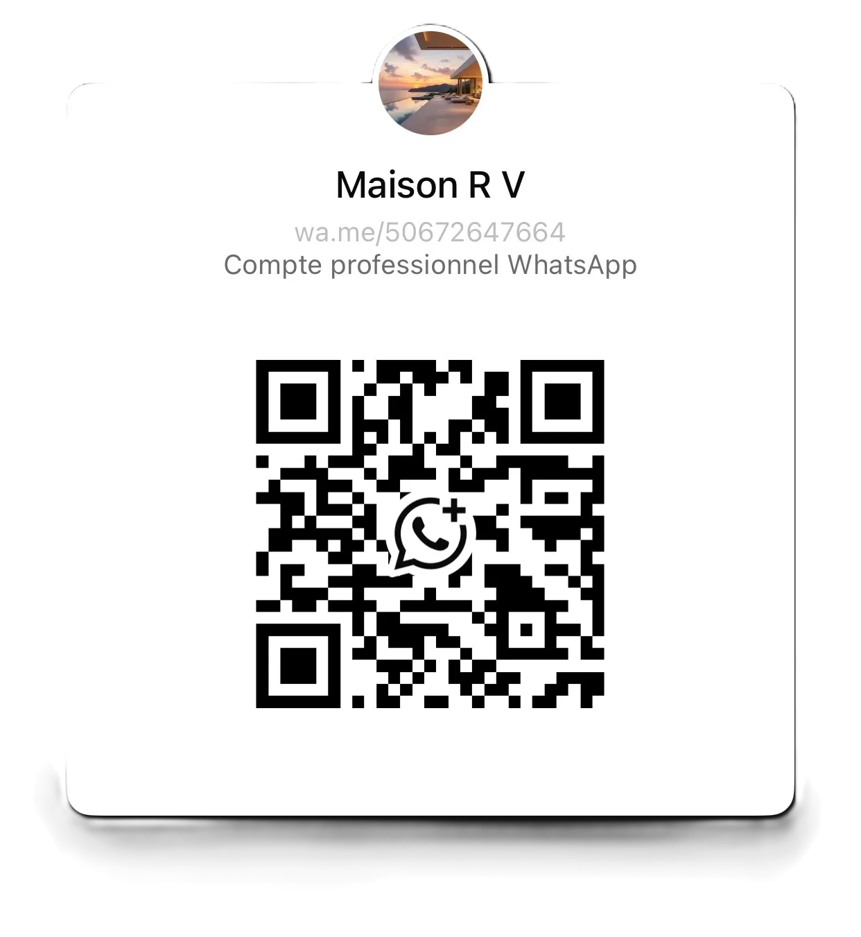 QR code that leads directly to our professional whatsapp number 