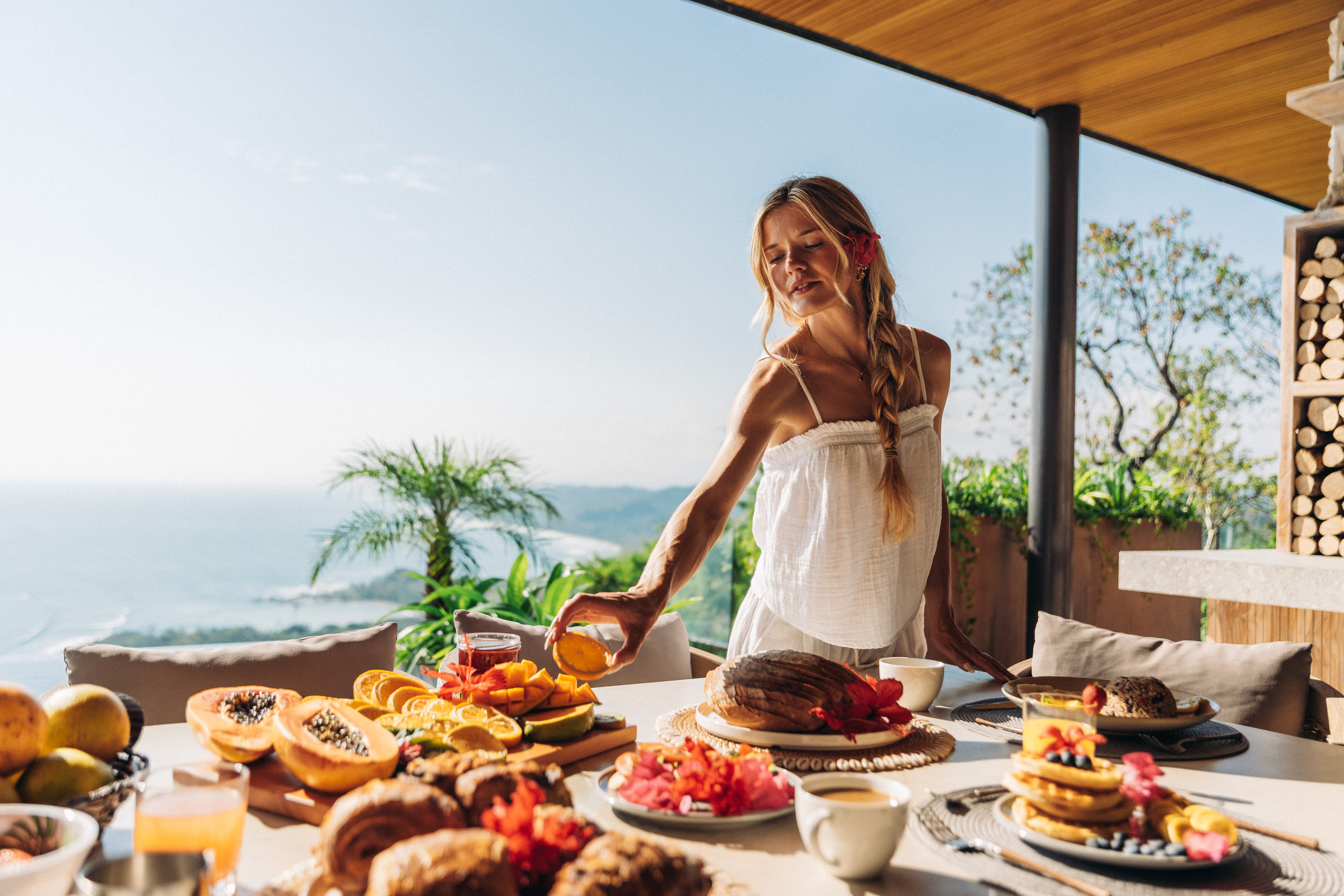 Breakfast served at a private villa in Costa Rica