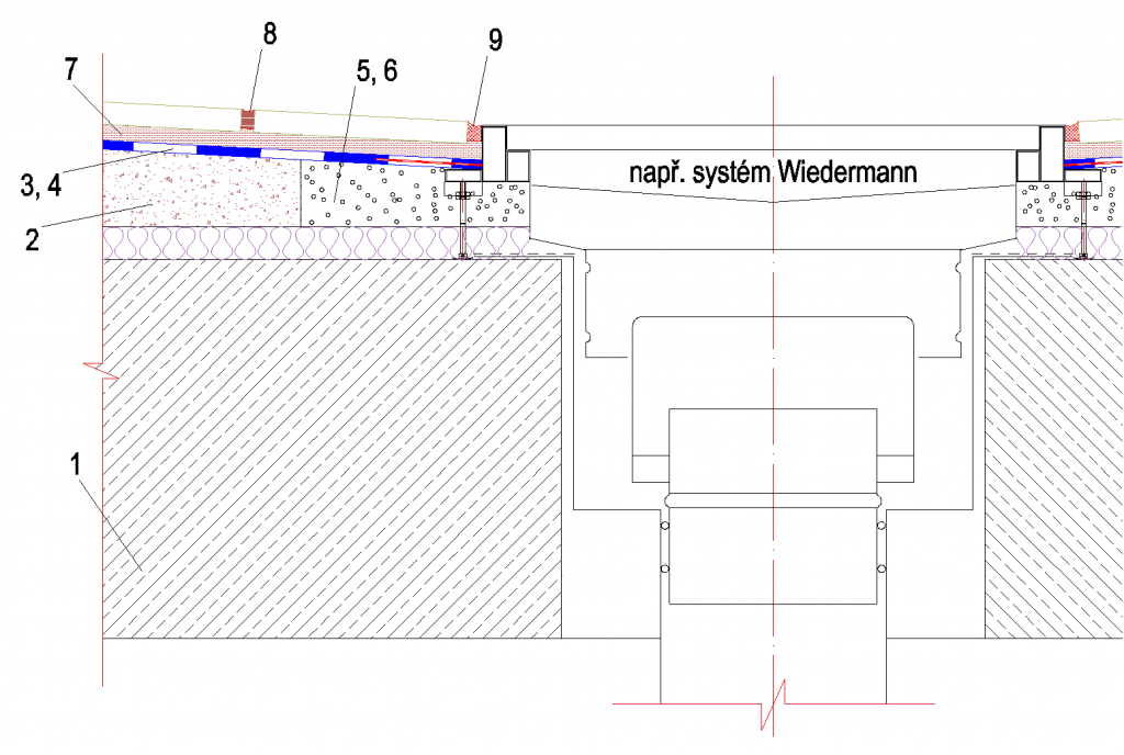 3.410.4 Utěsnění podlahové vpusti v kuchyni – potěr na separační vrstvě
