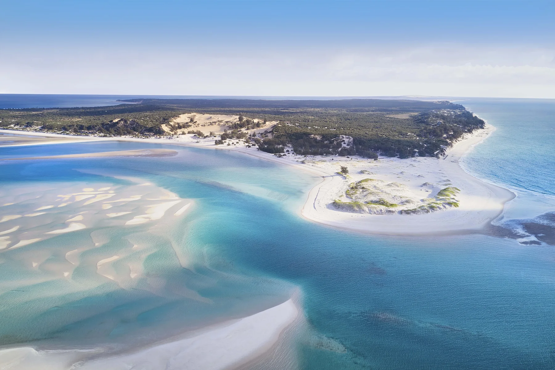 Aerial view of Kisawa Sanctuary on Benguerra Island, Mozambique