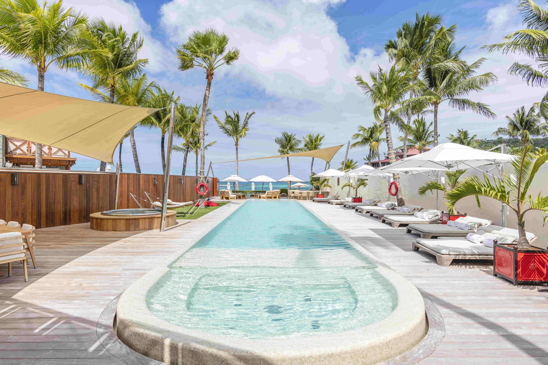The pool and terrace at Villa Rockstar, St Barths