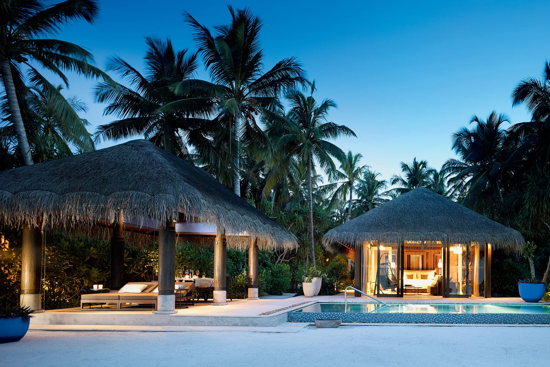 Beach Pool Villa exterior at Velaa Private Island in the Maldives
