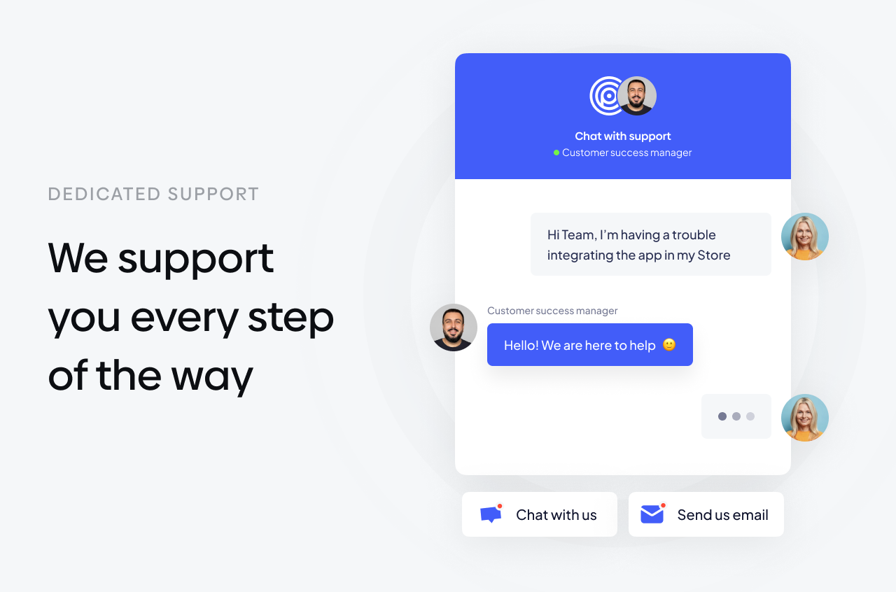 Live chat with customer support for app assistance.