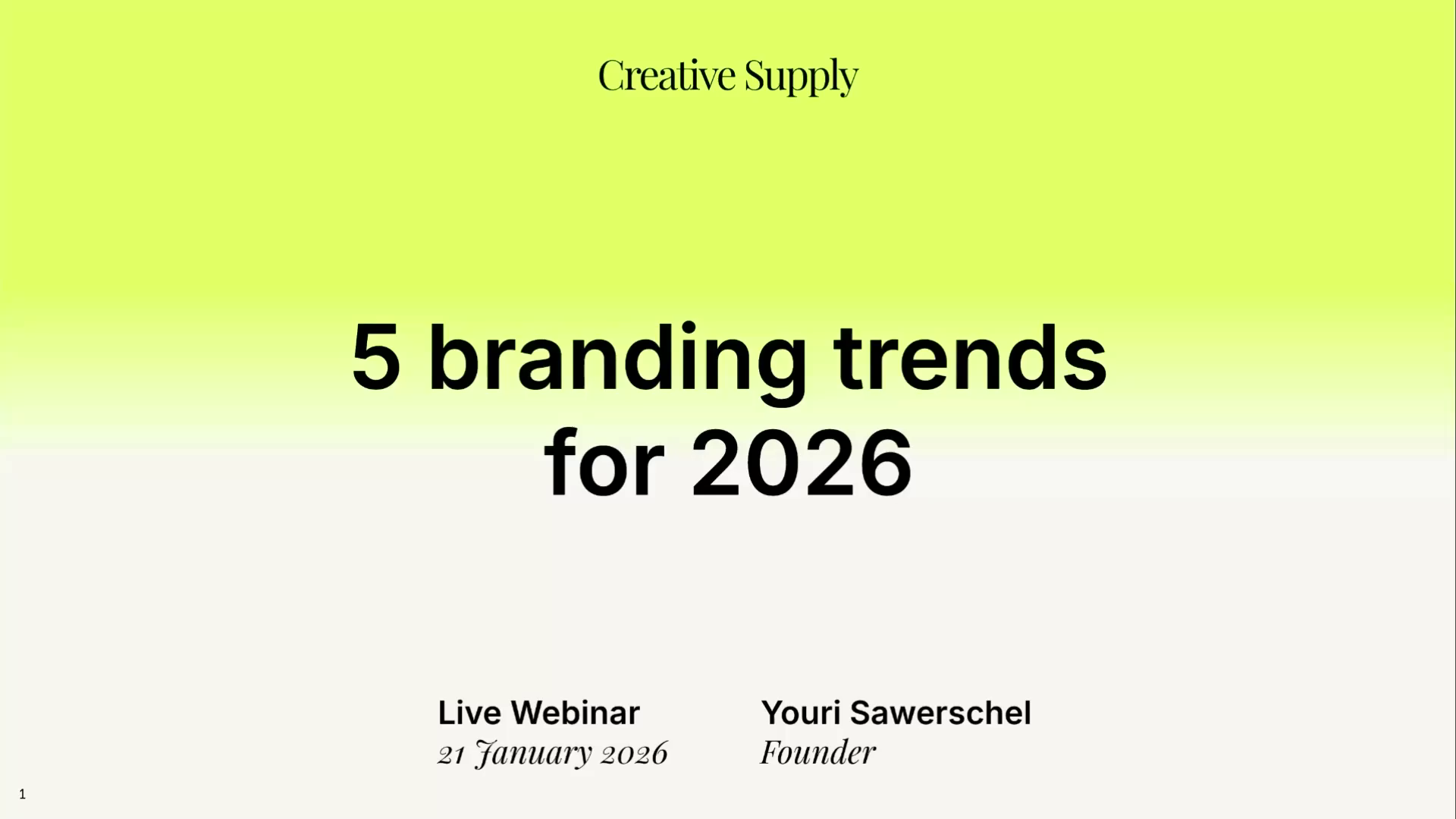 Webinar: The Top 5 branding Trends of 2026 - Creative Supply, Branding and Experience Design Agency