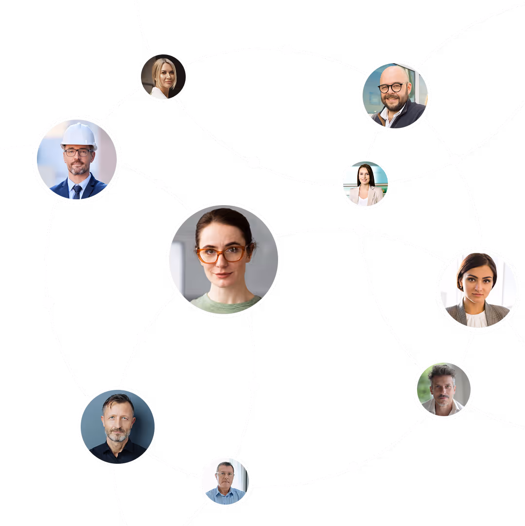 Connected professionals network illustrating how learning, documentation, and AI workflows intersect in real organizational systems
