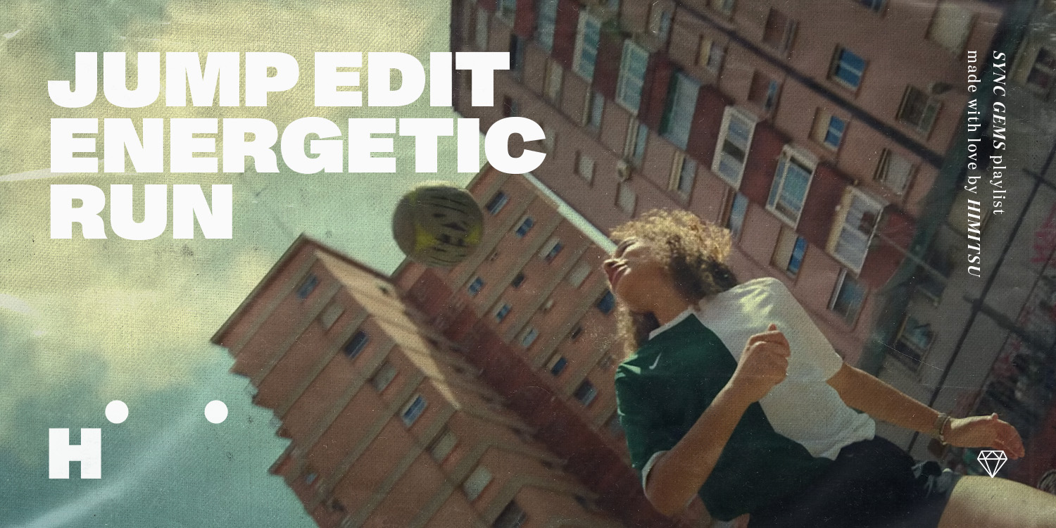 The artwork of "Jump Edit" playlist by Himitsu, providing music for films.