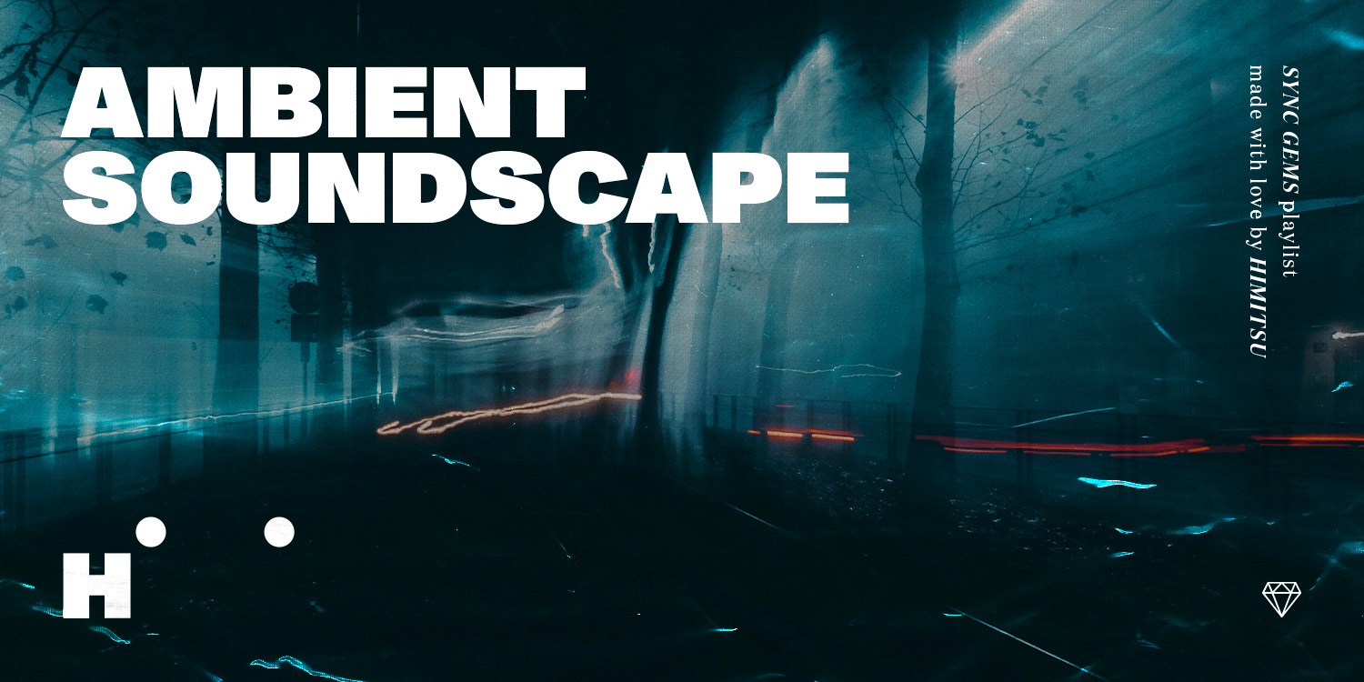 The artwork of "Ambient" playlist by Himitsu, providing music for films.