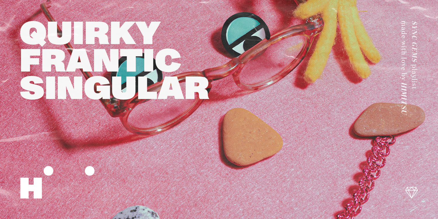 The artwork of "Quirky" playlist by Himitsu, providing music for films.