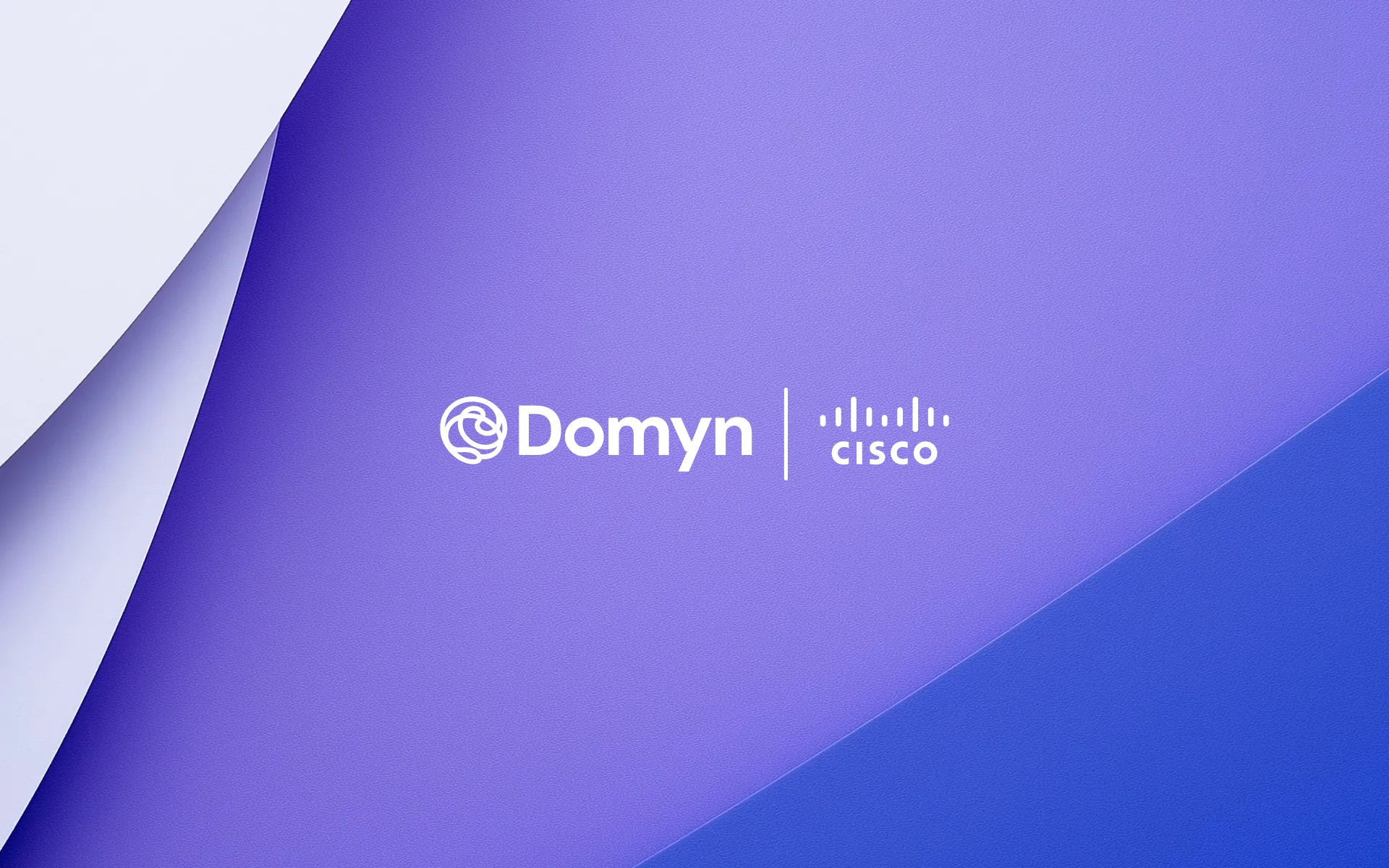 forme geometriche con i logo di Domyn e Cisco