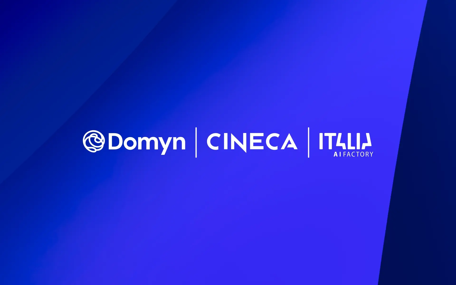 Domyn Small logo with geometric shape in the background