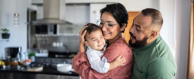 Family enjoying their newly renovated home they were able to afford through their Home Equity Line of Credit, HELOC