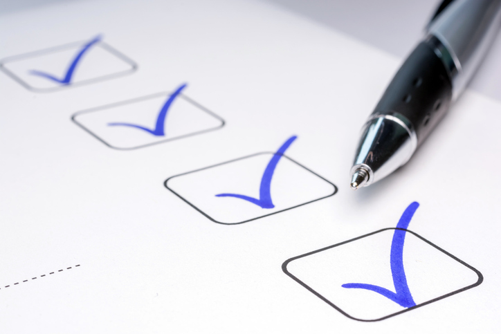 Pen with checklist.