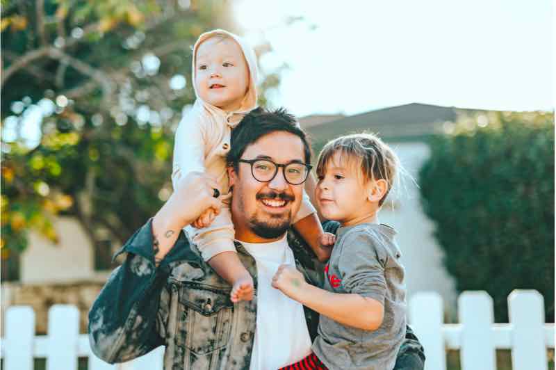 Happy family ready to move in.