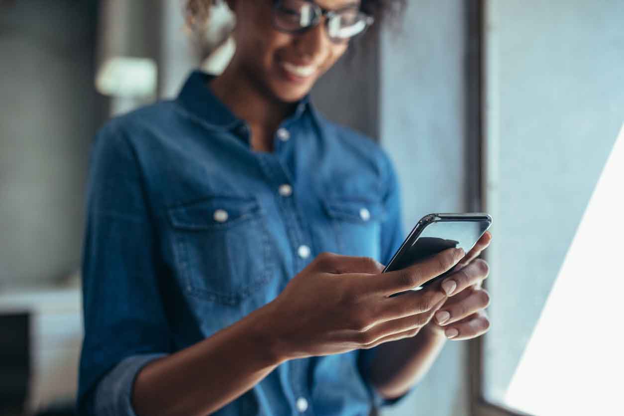 Mobile first application experience on phone.