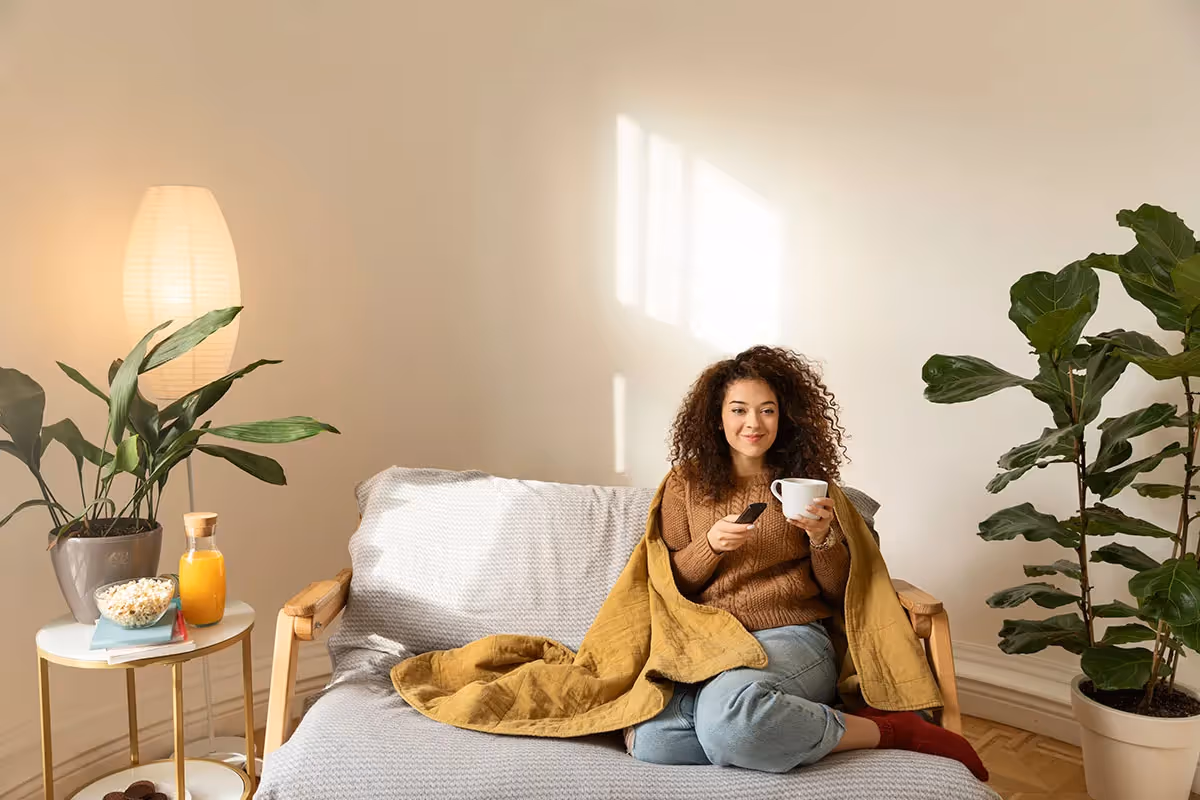 woman enjoying coffee