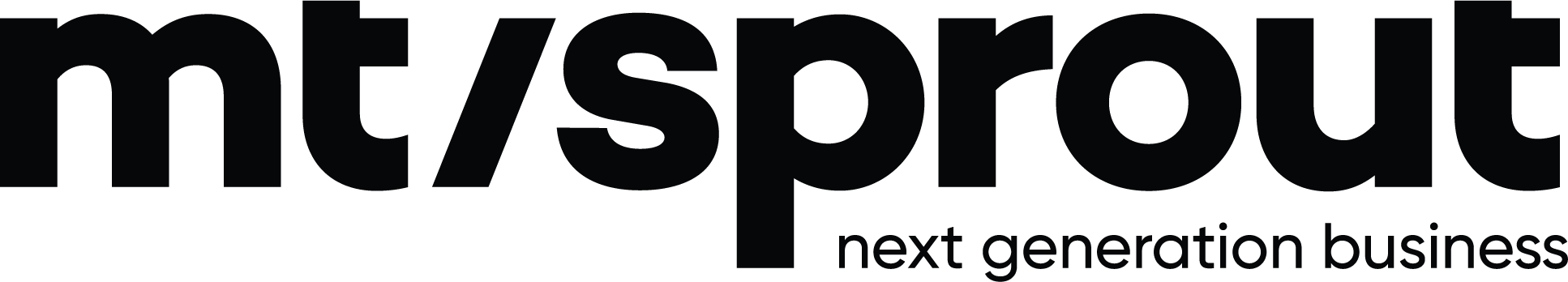 Mt/Sprout logo met tagline over volgende generatie bedrijven