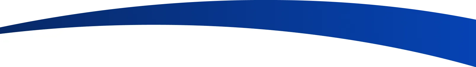 Blue gradient curved shape on a white background.