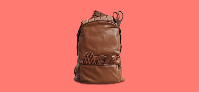 A backpack made of chocolate.