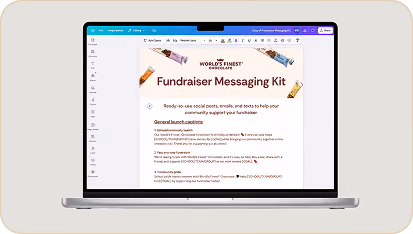 a still frame of the WFC messaging kit on a laptop