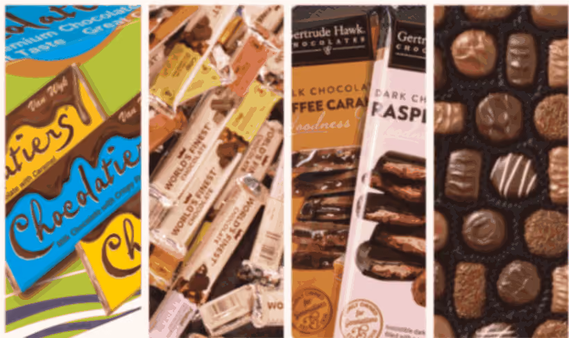 a collage of chocolate treats
