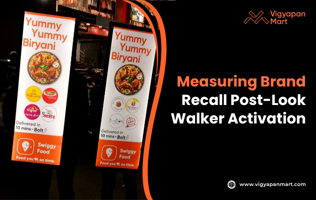 Two advertising banners showcase "Yummy Yummy Biryani" with vibrant images of biryani dishes. Text highlights quick delivery by Swiggy Food, creating a dynamic, appetizing scene.