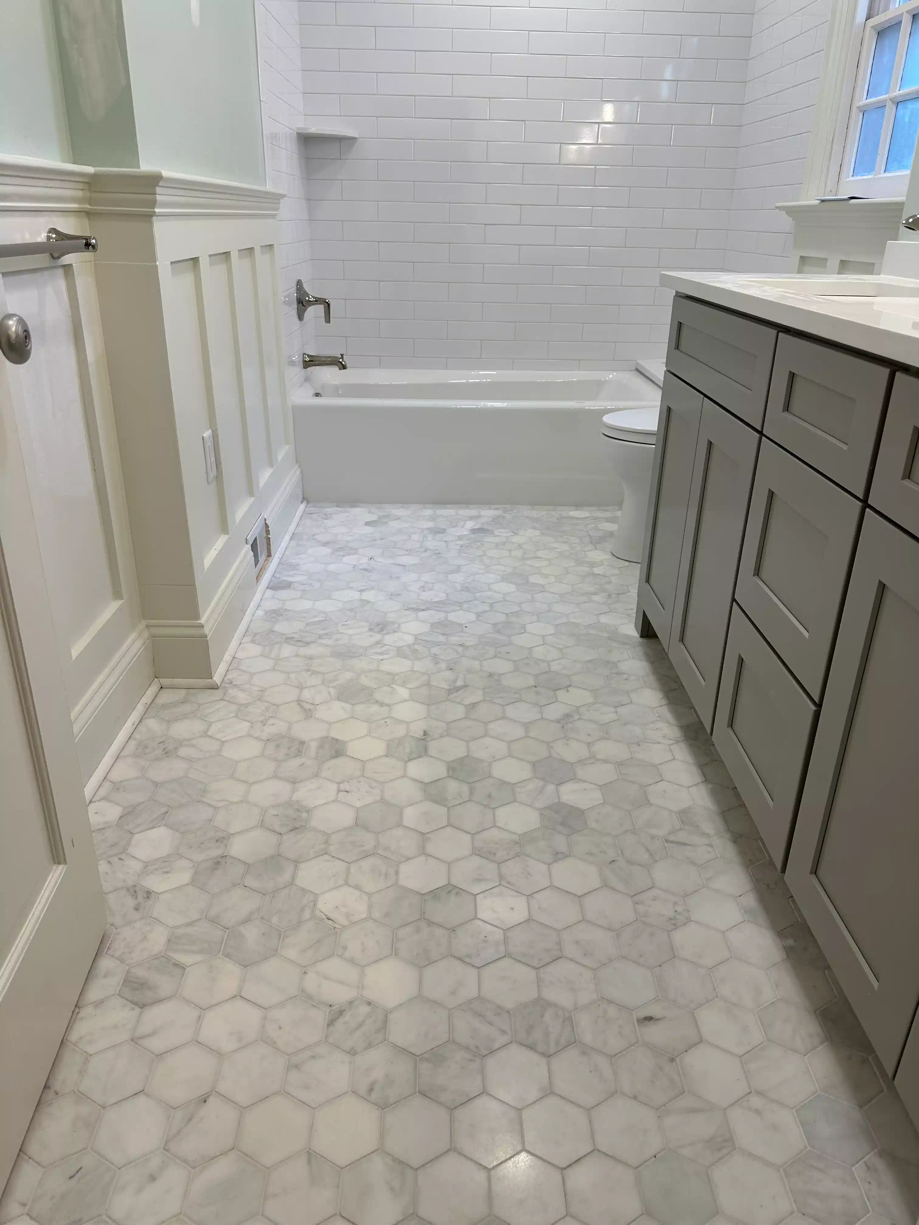 bathroom tub remodel in progress in richmond va