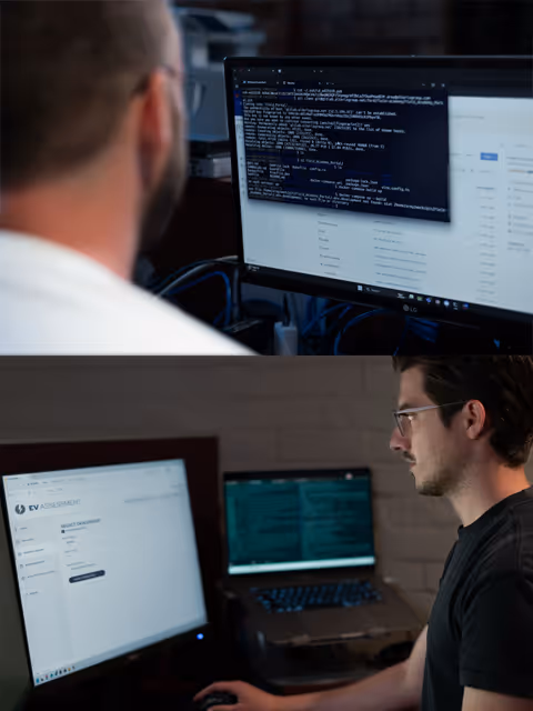 Images of developers working on computers 