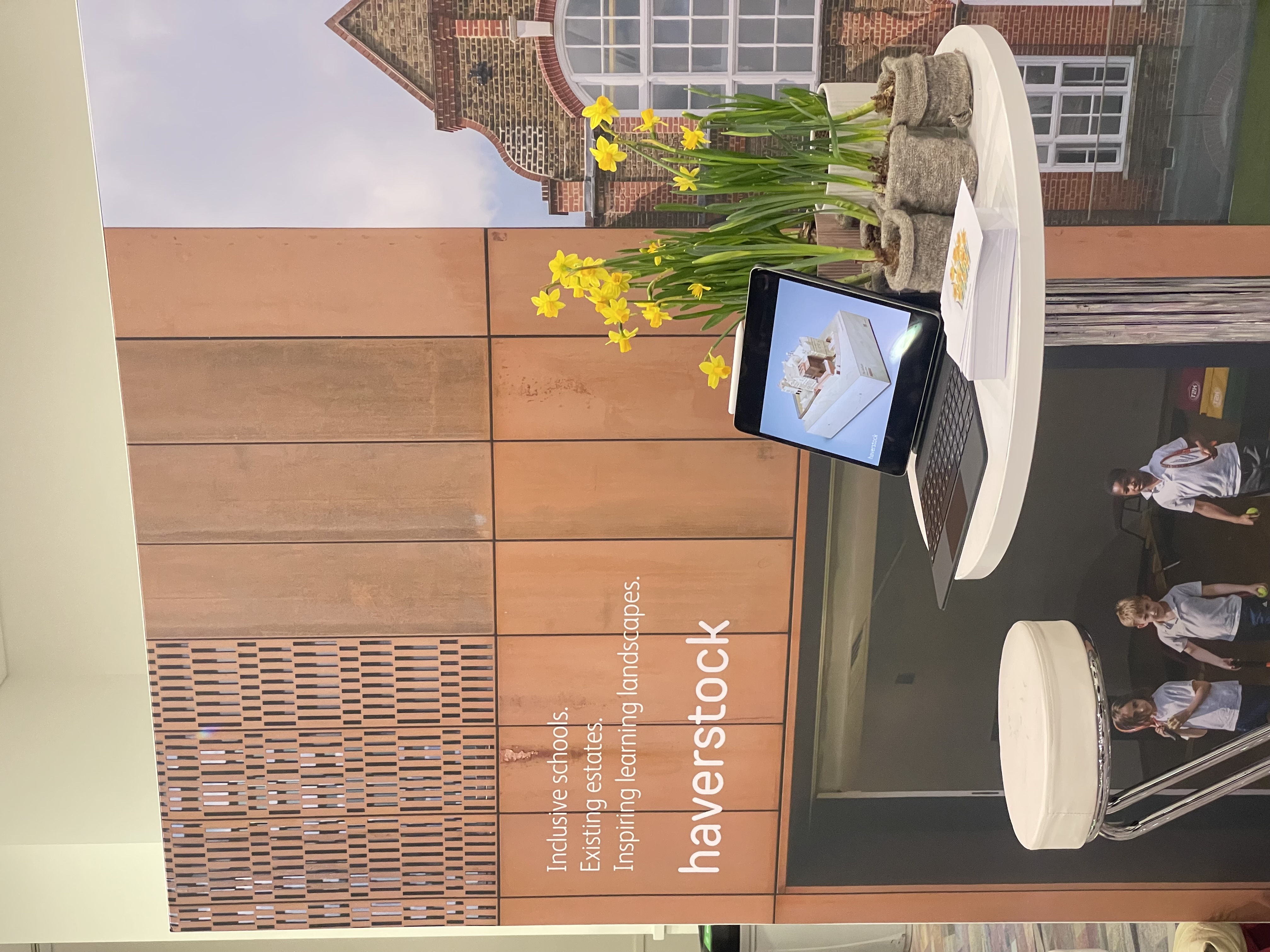 Haverstock's networking space. Daffodils in woollen pots were given out to symbolise growth.