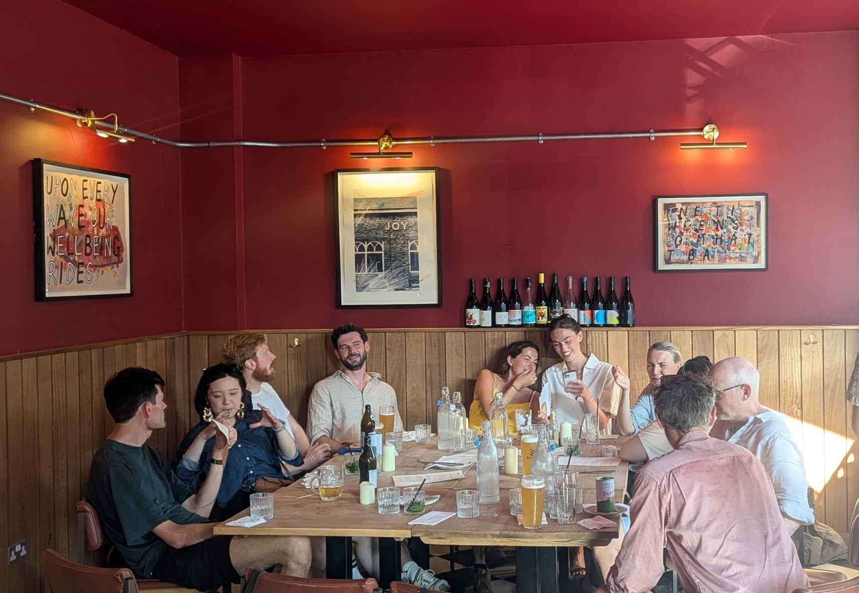 The Haverstock Team sharing dinner at a large table.