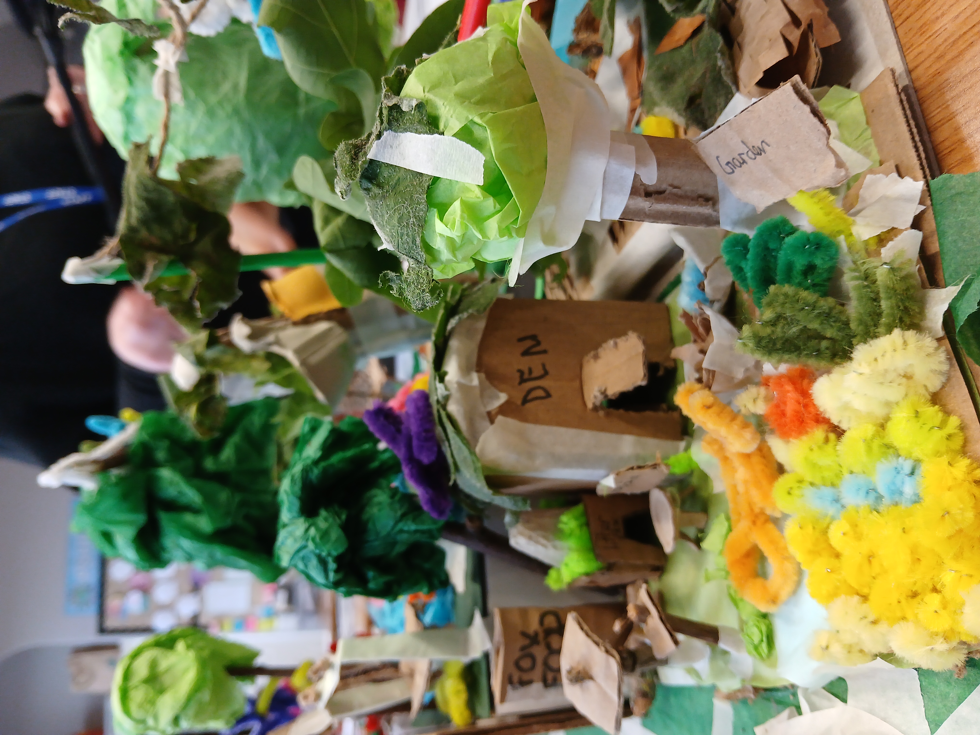  A close up photo of a ‘Den’ created by students.