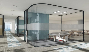 Framed glass wall
