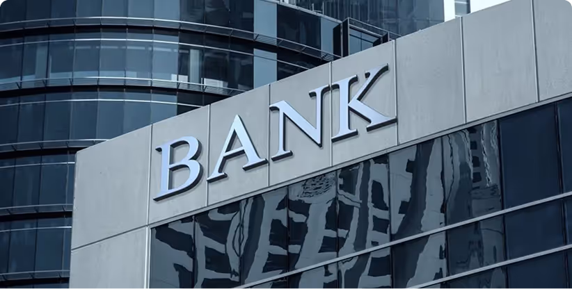 Modern bank building