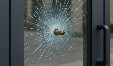 Bullet-resistant glass.