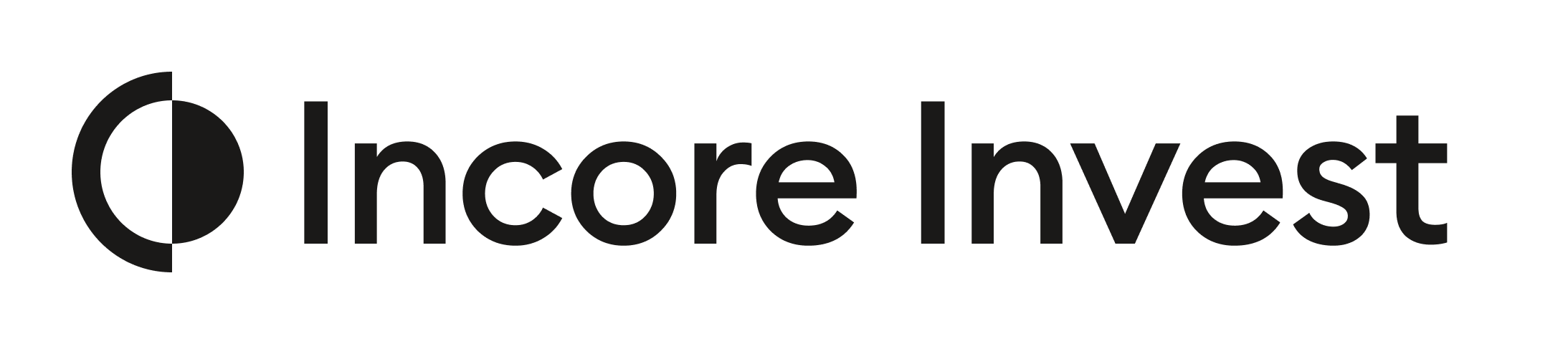 Incore Invest logo with a stylized circular icon to the left of the company name in bold black letters.