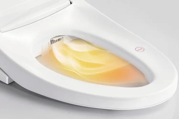 Función de aire caliente del asiento de baño