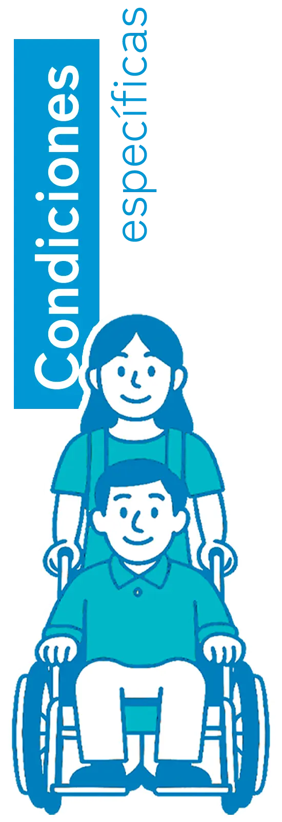 Ilustración de personas con condiciones especiales para clientes de RUMU