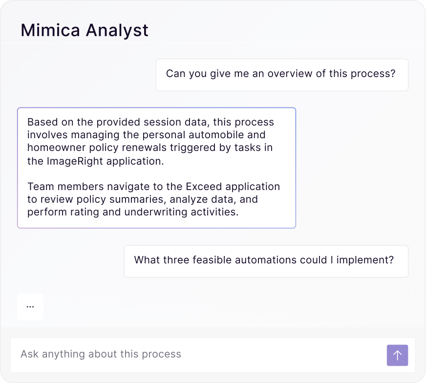 Mimica Analyst chat