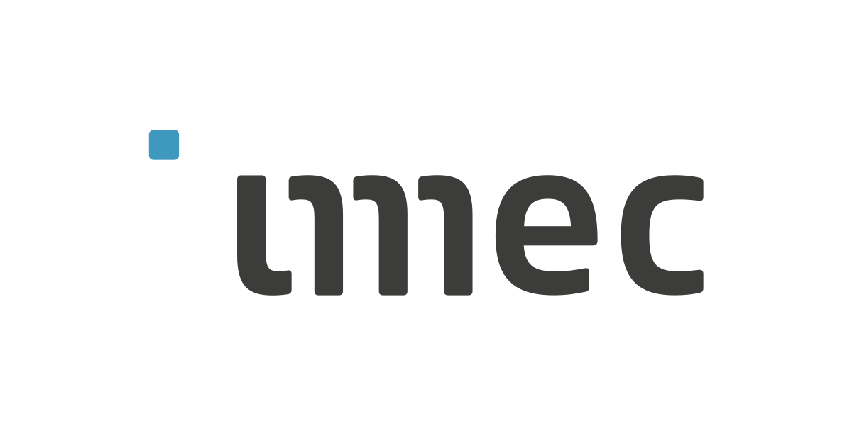 IMEC company logo with a blue square dot above the lowercase letters.