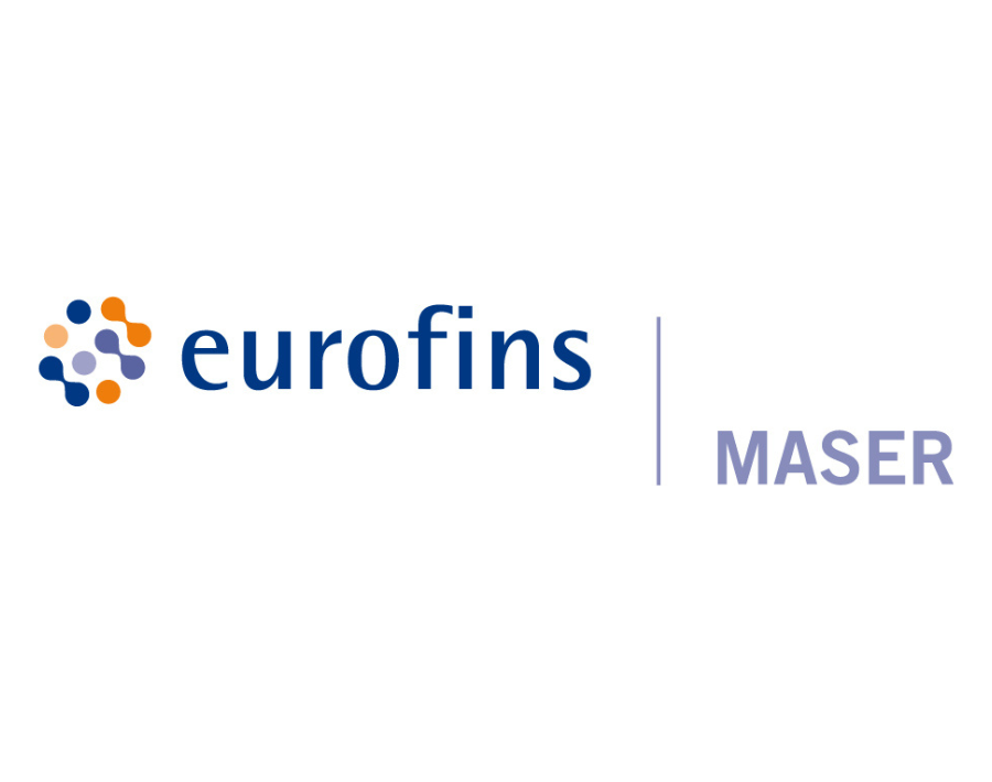 Eurofins logo with a molecular structure icon followed by the text 'MASER'.