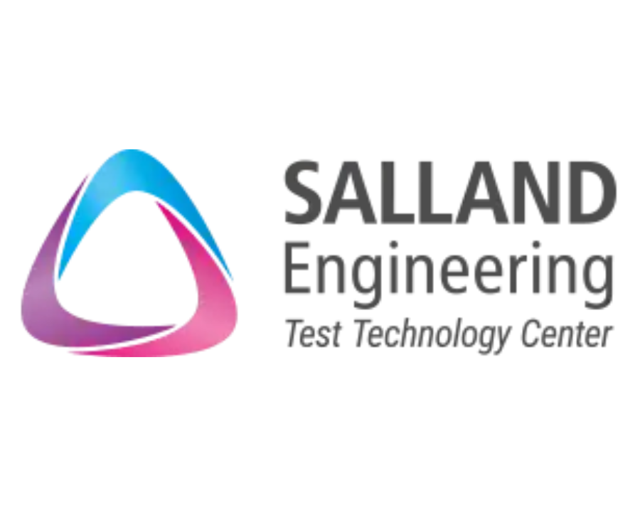 Salland Engineering Test Technology Center logo with a triangular swirl in blue, purple, and pink colors.