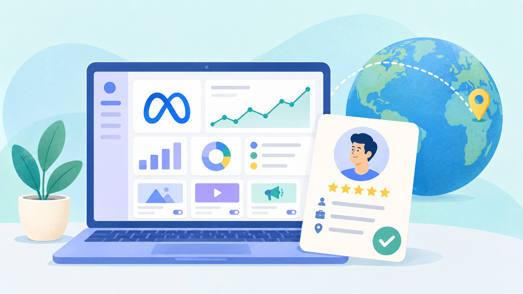 Illustration comparing offshore staffing companies for marketing roles