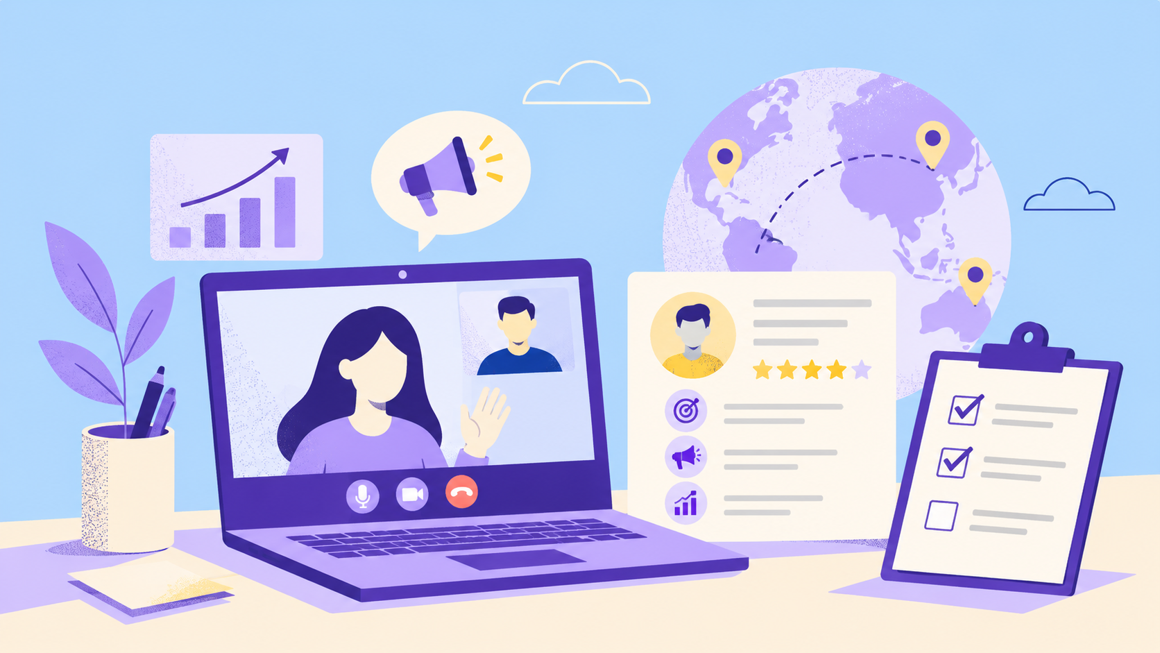 Illustration comparing offshore staffing companies for marketing roles