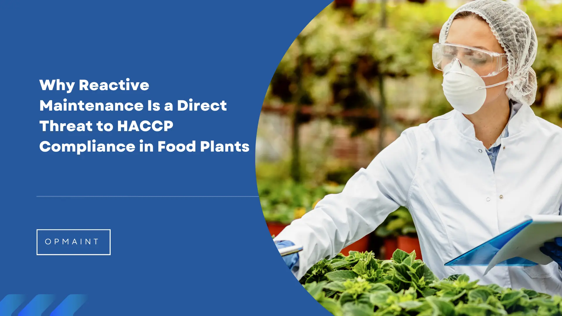 Reactive maintenance food manufacturing