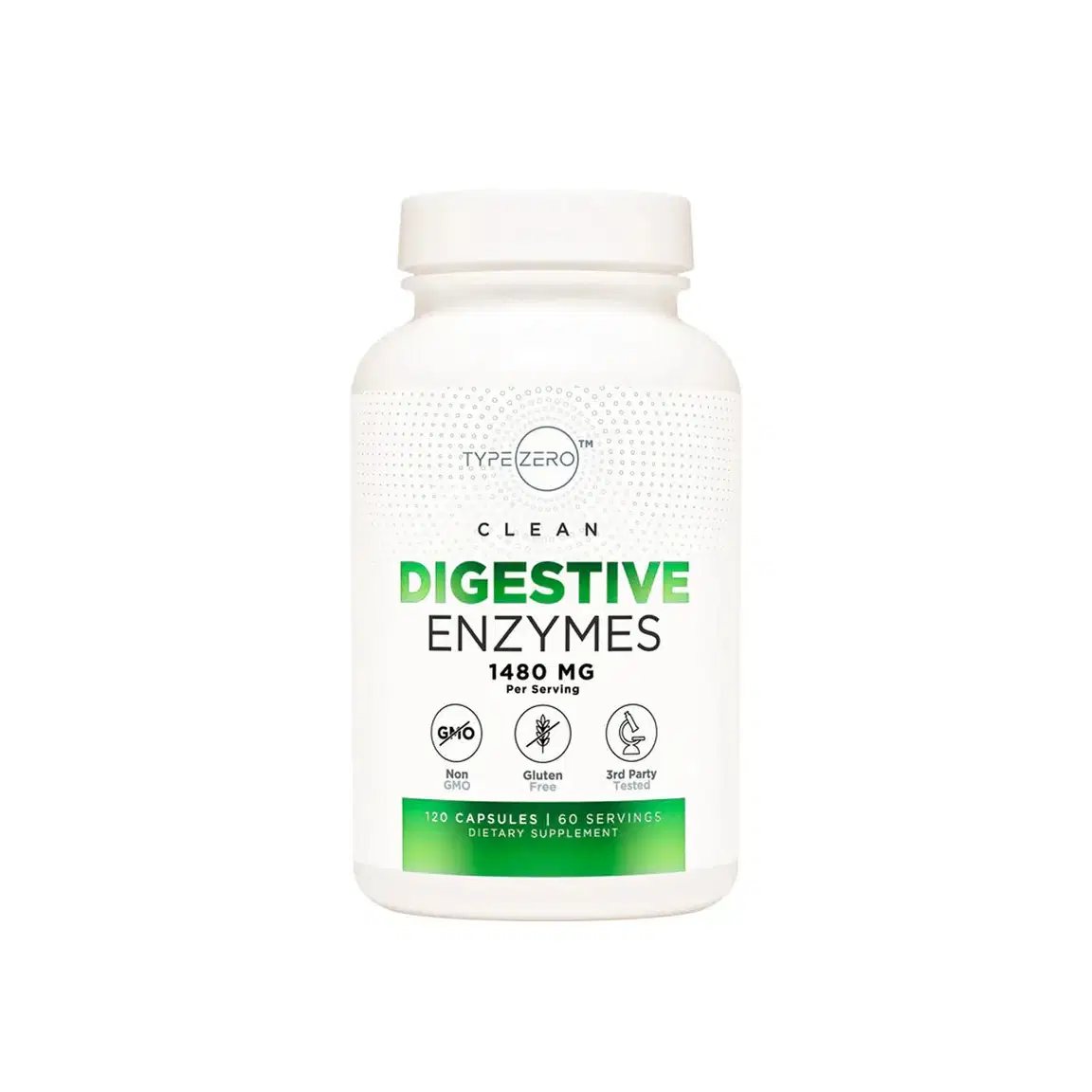 TypeZero Digestive Enzymes 1480 mg 120 Capsules