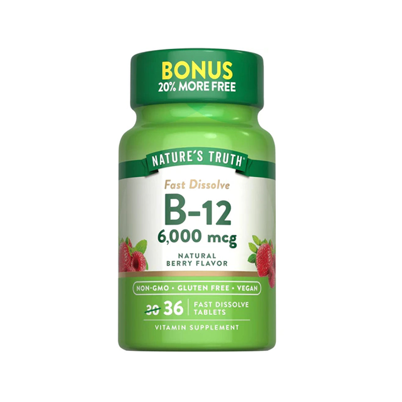 Vitamin B-12 6000 mcg 36 Tablets
