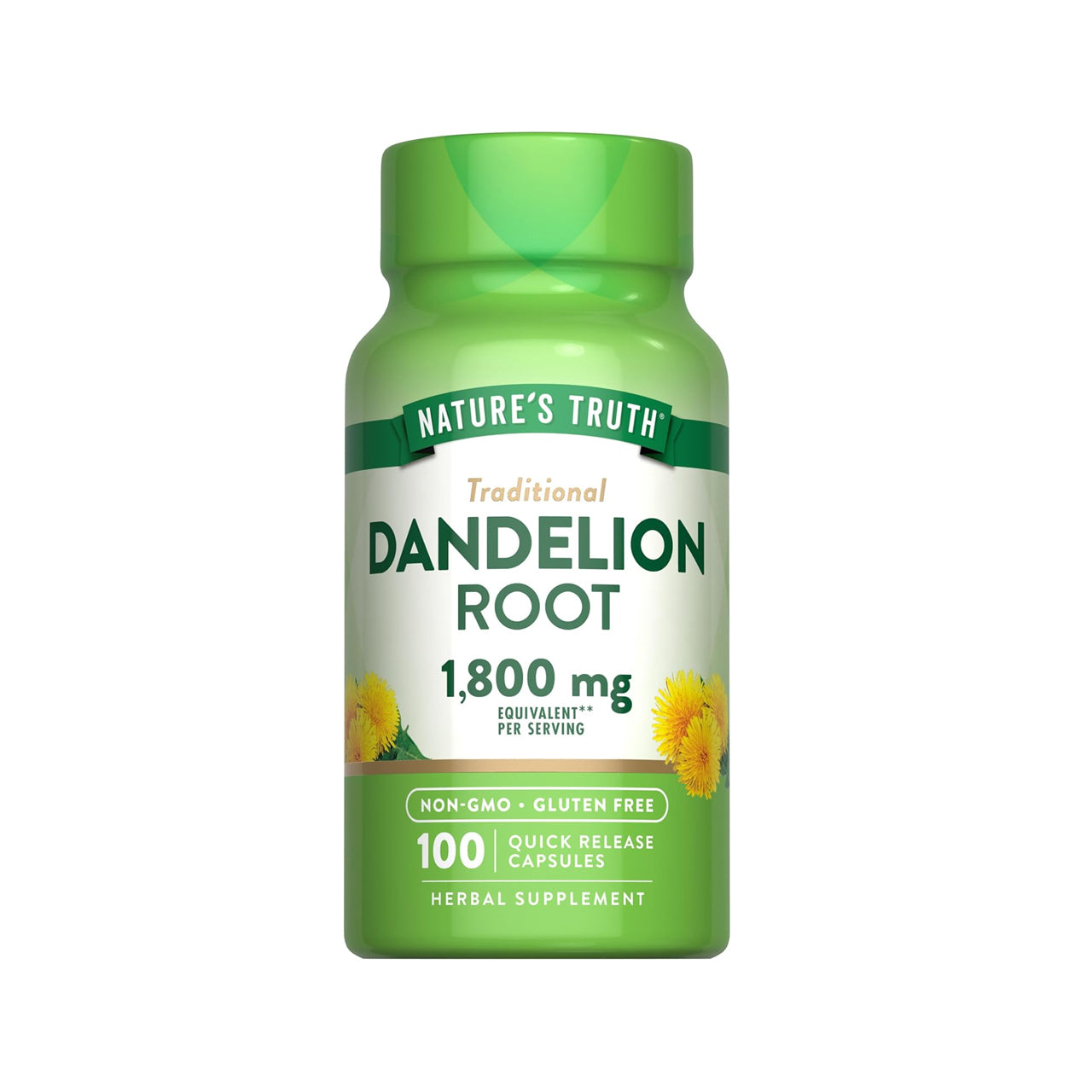 Dandelion Root 1800 mg 100 Capsules