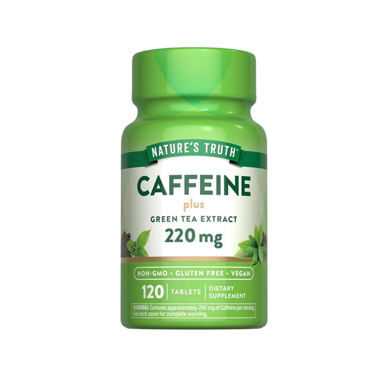 Caffeine Plus Green Tea Extract 220 mg 120 Tablets