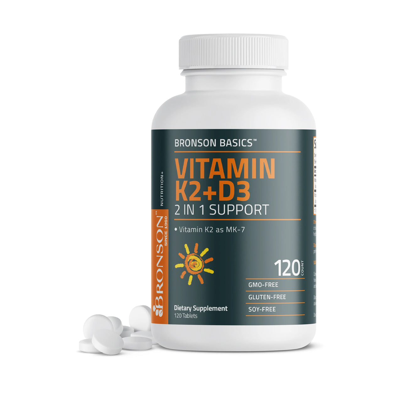 Vitamin K2 + D3 (5000 IU+90 MCG) 120 Capsules