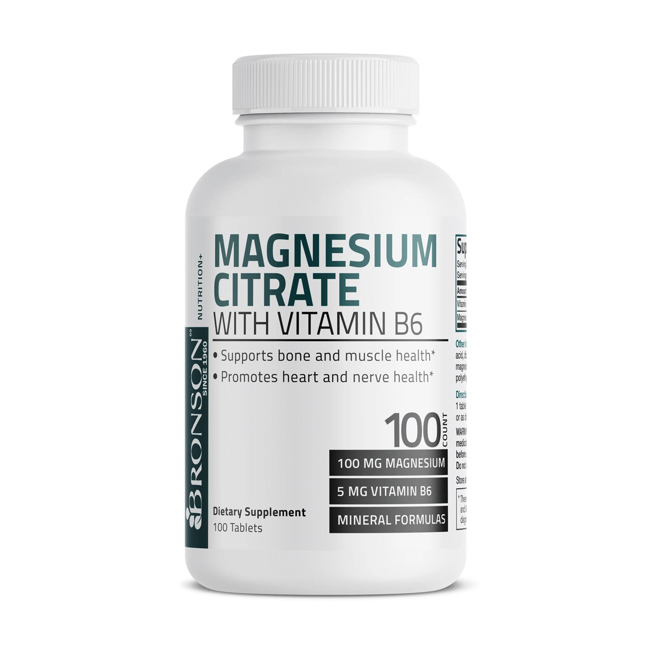 Magnesium Citrate with Vitamin B6 (100 mg+6 Mg) 100 Capsules